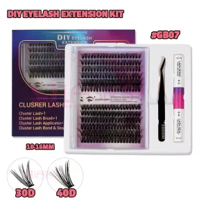 SJ LASHES DIY Eyelash Extension Kit: Duo-Style (30D & 40D) 10–16mm with Bond & Sealant, Applicator and Lash Brush #GB07