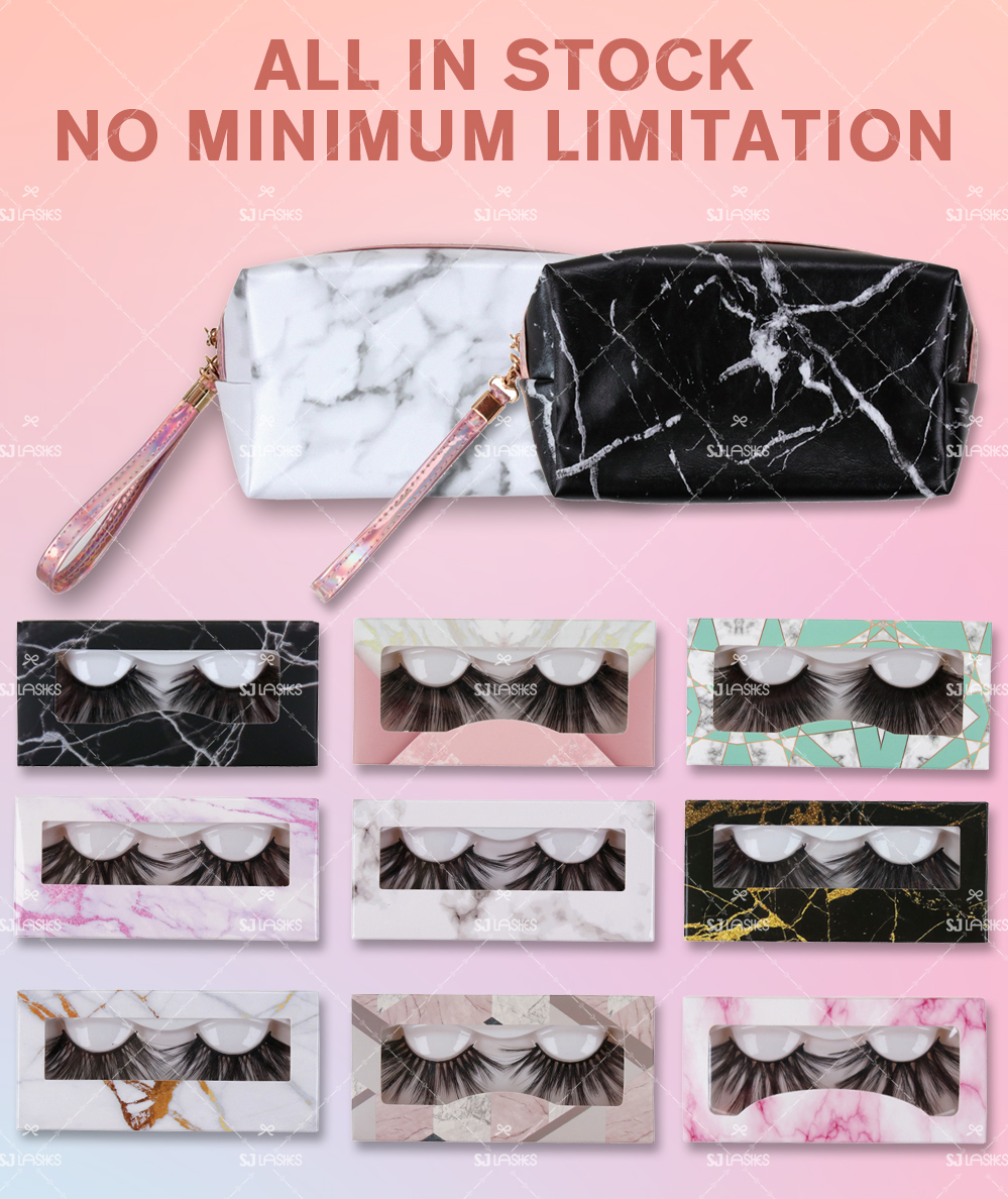 Luxury Look Marble Design Private Label Mink Lash Packaging Box JUST 1pc Minimum For Small Business