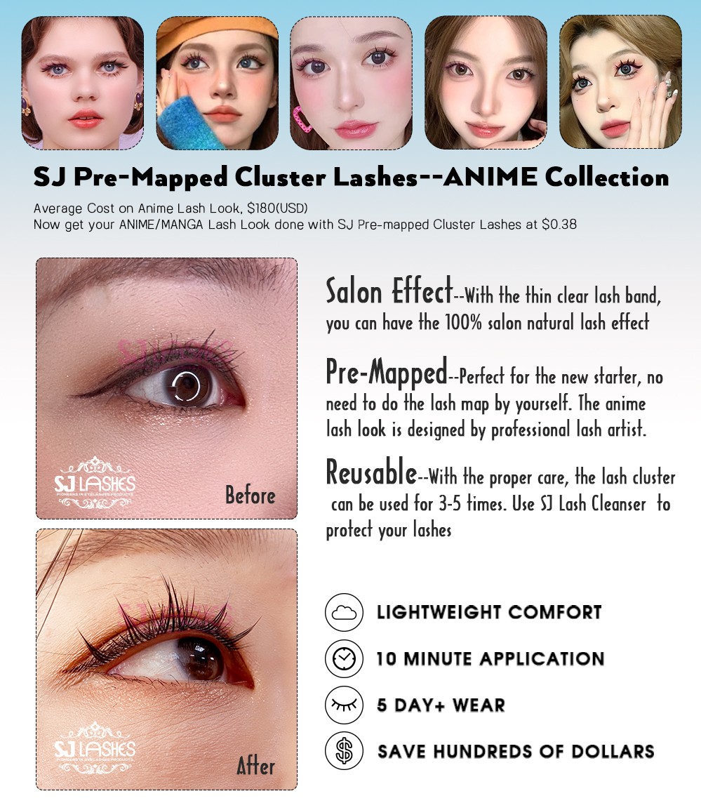 SJ Pre-Mapped Cluster Lashes--ANIME Collection