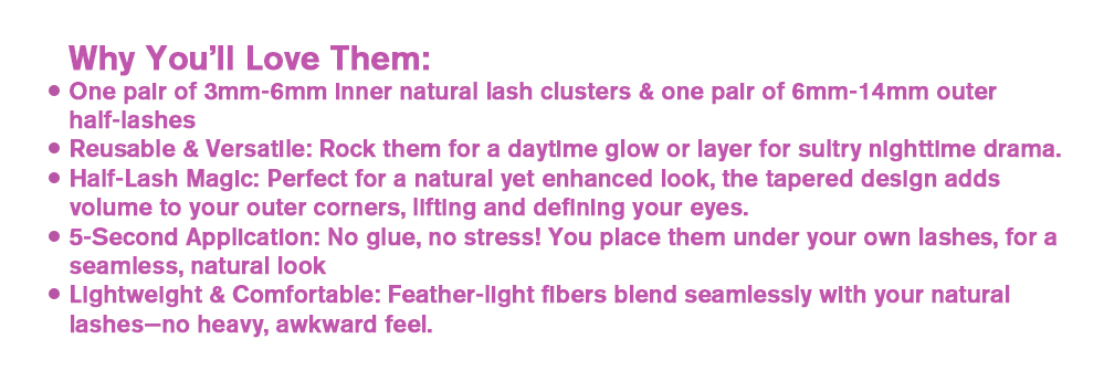 Effortless Beauty in Half the Time: Pre-Glued Half Lashes!