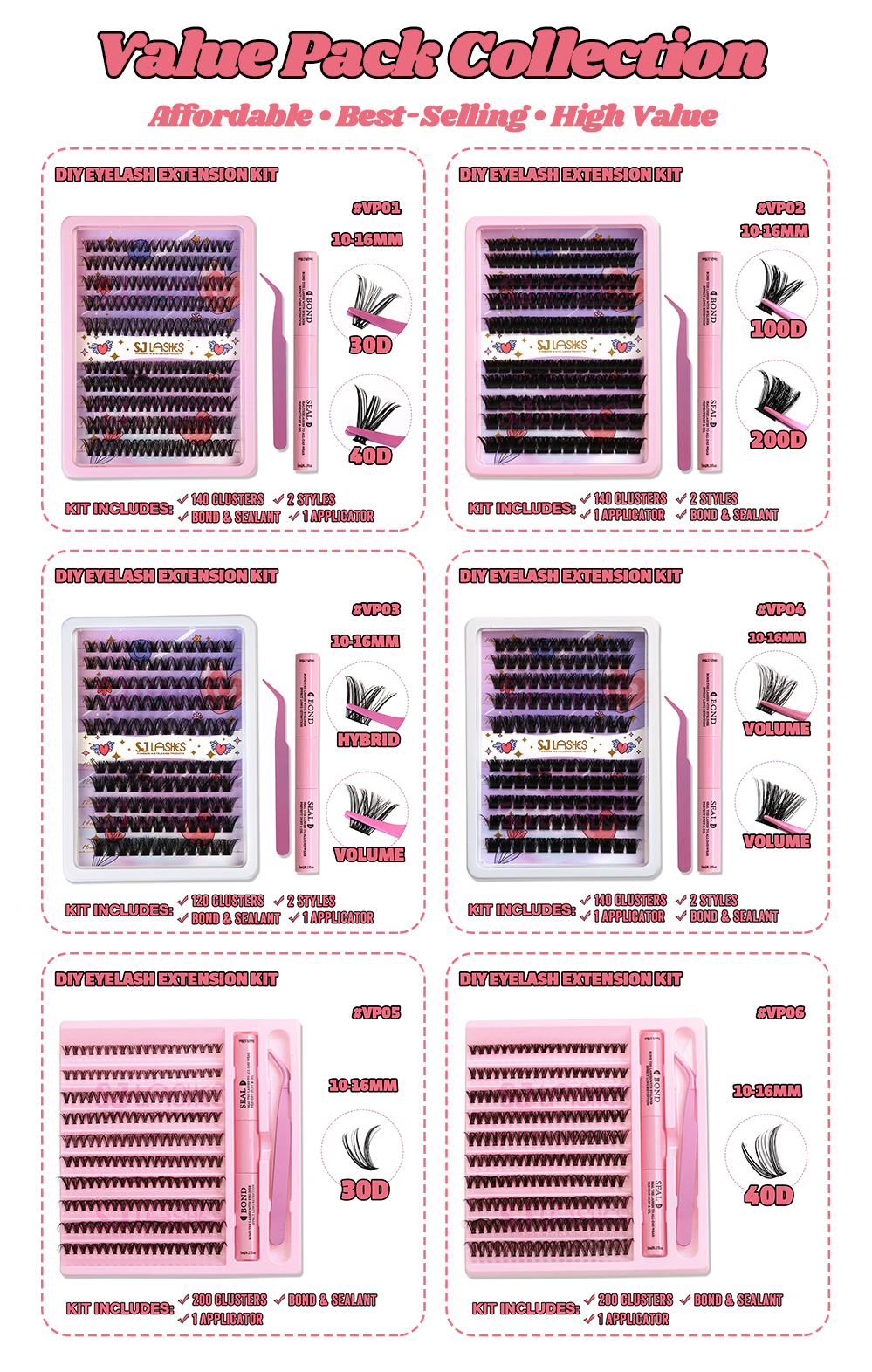 SJ LASHES DIY Eyelash Extension Kit