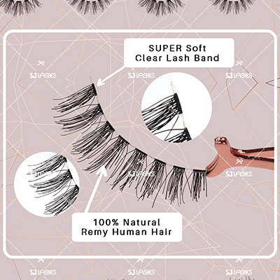 3D Double-Layered Human Hair Lashes with Private Label Option