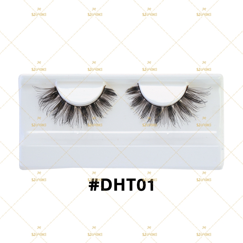 Black Cotton Band Human Hair Lashes #DHT01