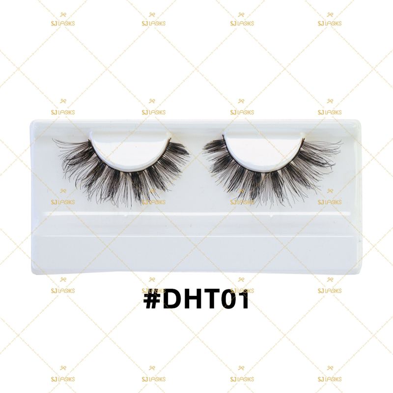 Black Cotton Band Human Hair Lashes #DHT01