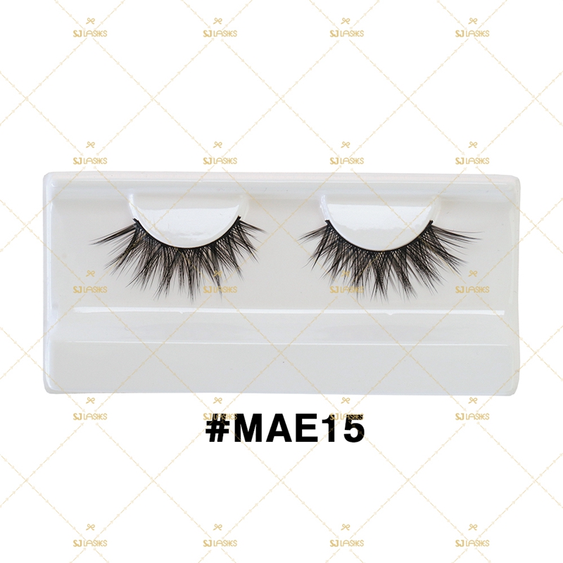 Double-layered Wispy Human Hair Lashes #MAE15