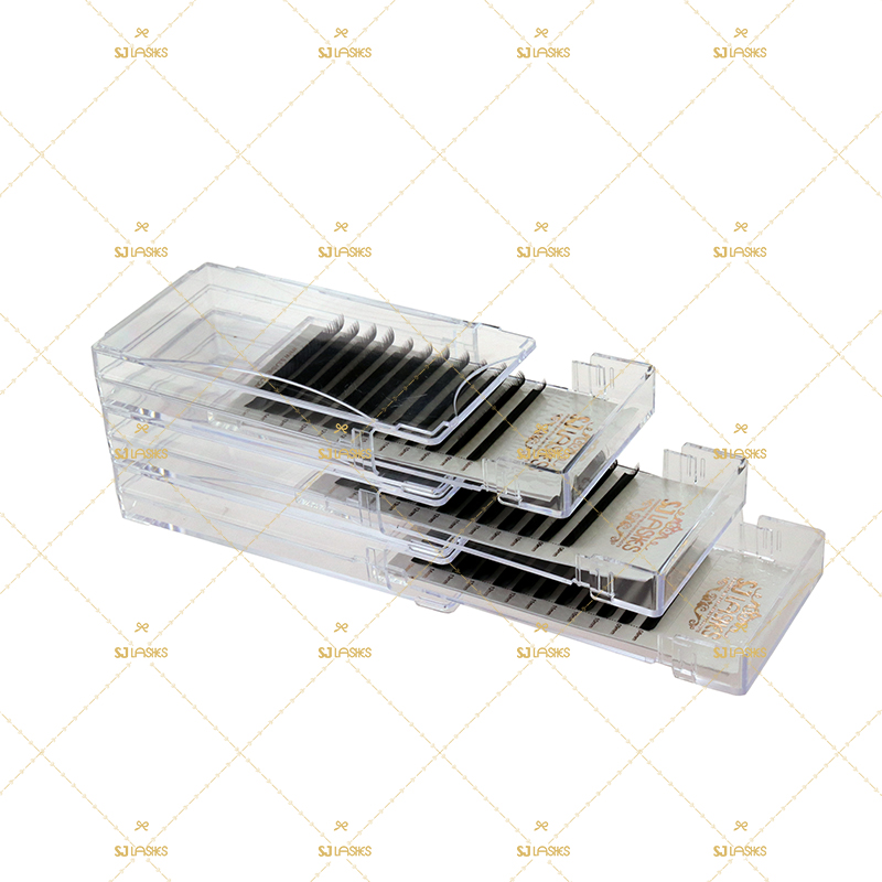 Multi-Layered Acrylic Reusable Lash Tray for Eyelash Extensions