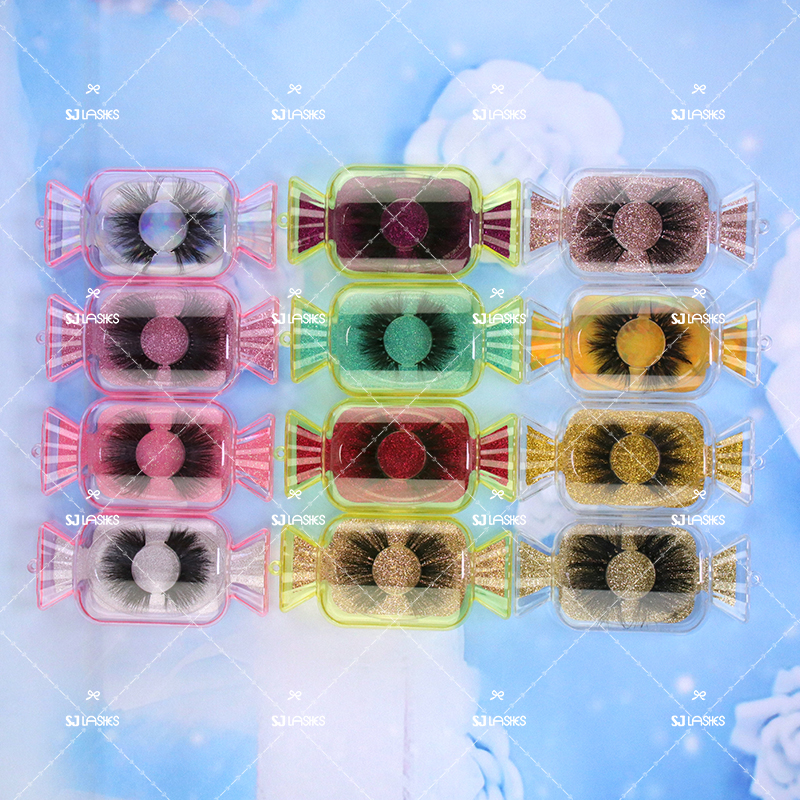 Candy Shape Acrylic Lash Case with Private Label Design Service NO MINIMUM LIMITATION