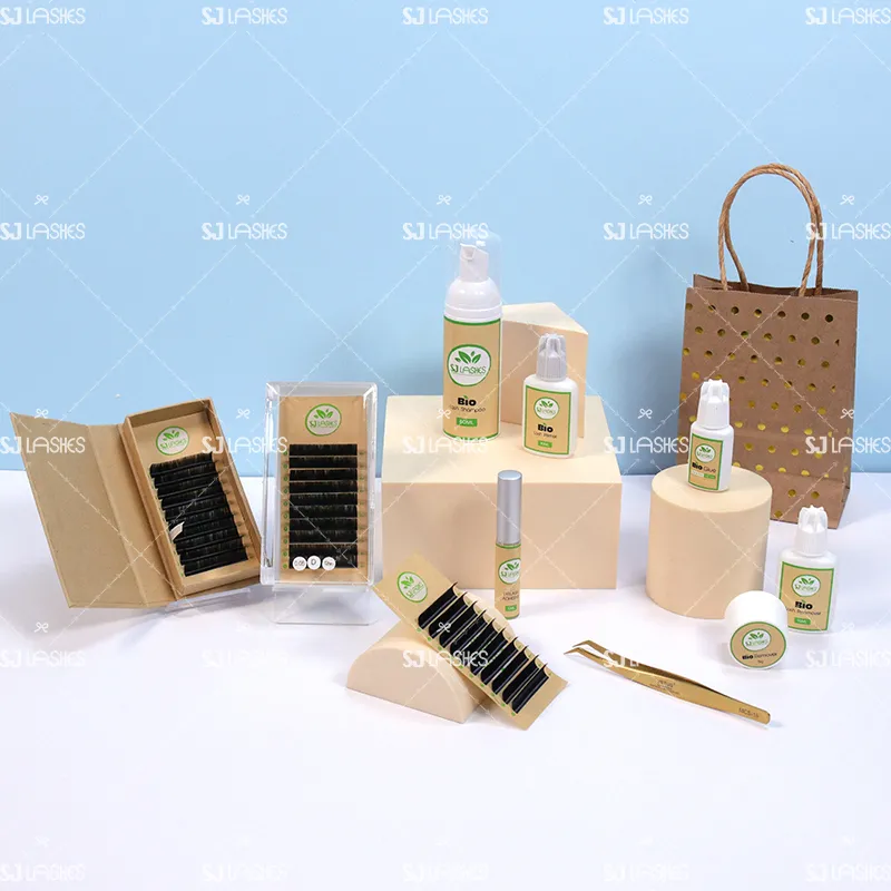 Eco-Friendly Biodegradable Eyelash Extension Box Made of Un-Bleached Natural Brown Kraft Paper Private Label