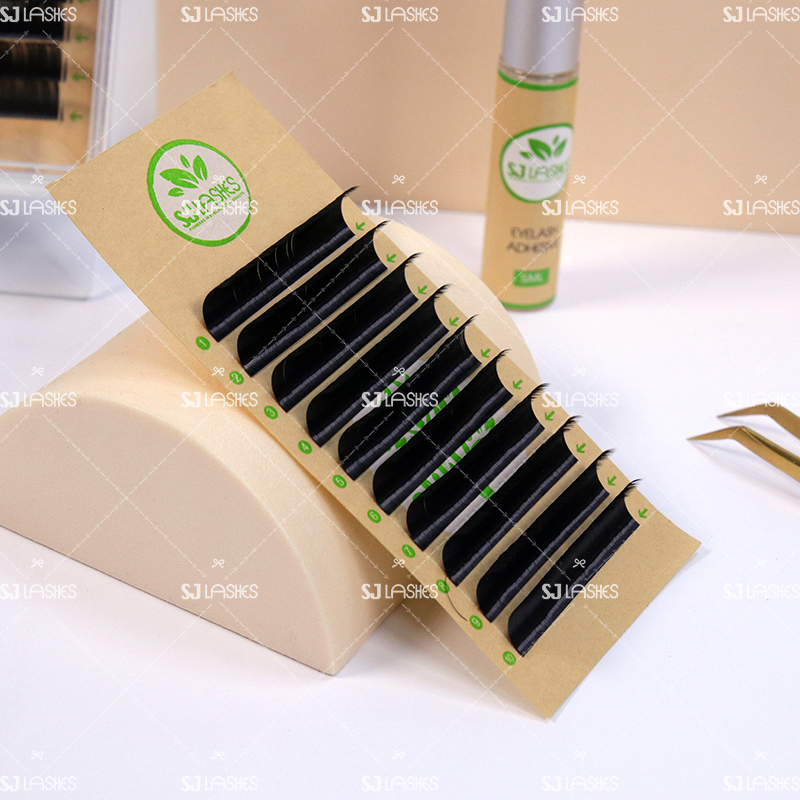 Eco-Friendly Biodegradable Eyelash Extension Box Made of Un-Bleached Natural Brown Kraft Paper Private Label