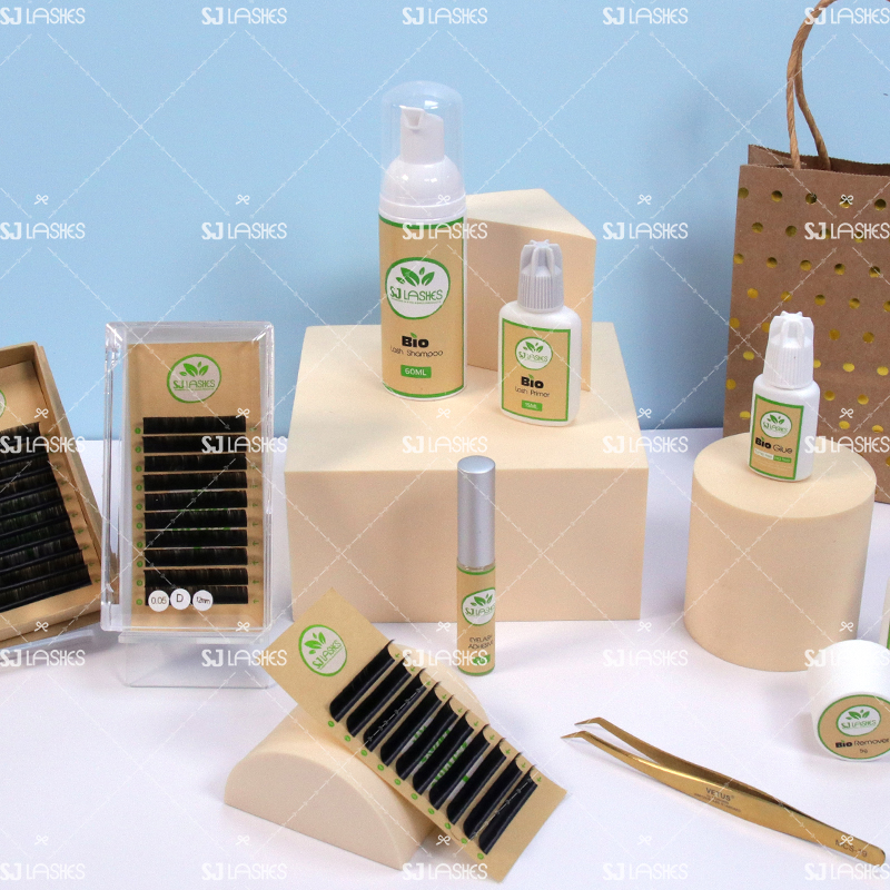 Eco-Friendly Biodegradable Eyelash Extension Box Made of Un-Bleached Natural Brown Kraft Paper Private Label