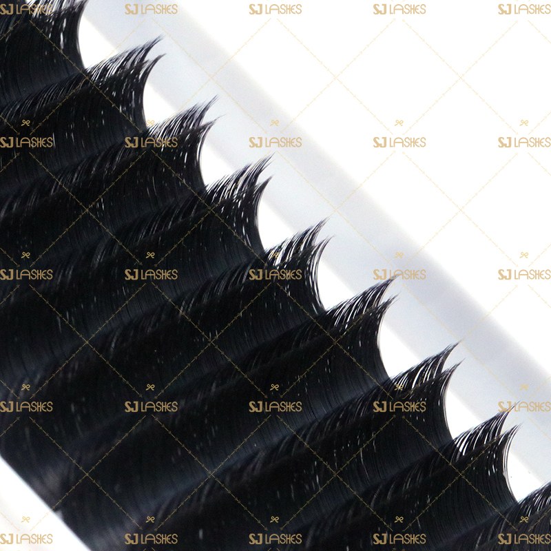 Double-Layered Easy Fanning Lashes with 2 Lengths & 2 Curls Per Line 0.03/0.05/0.07/0.10mm Private Label