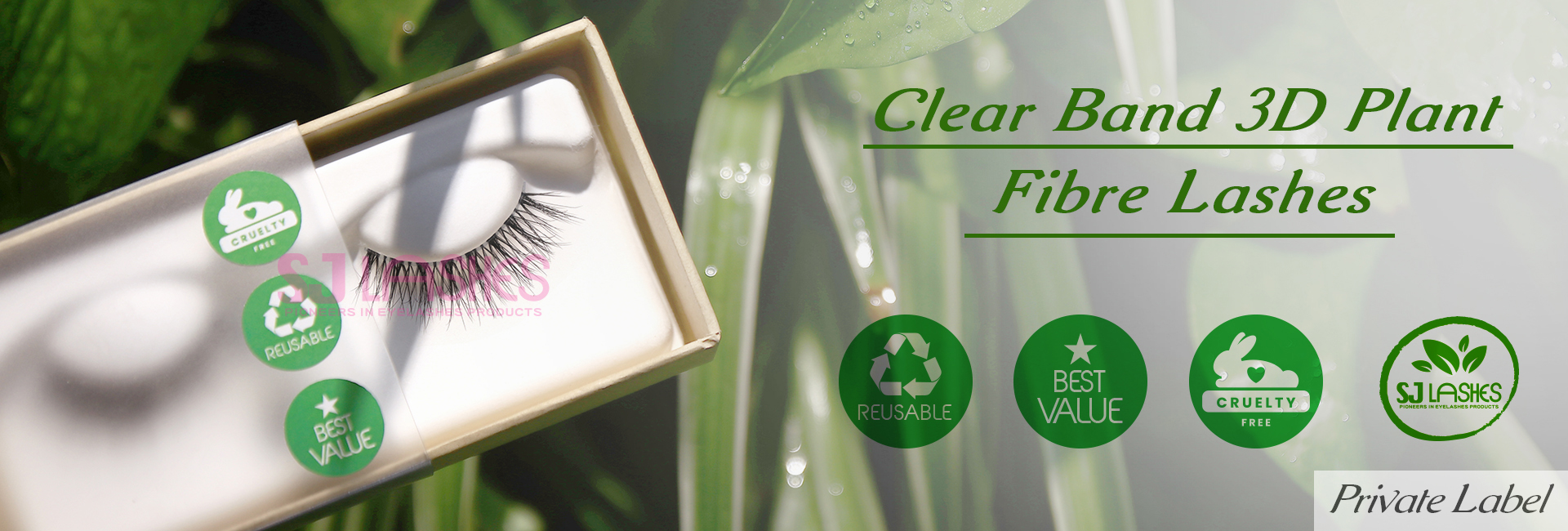 Clear Band 3D Plant Fibre Lashes