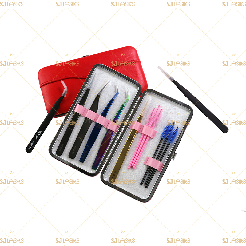 Magetic Leather Eyelash Tweezer Case #TWZF03