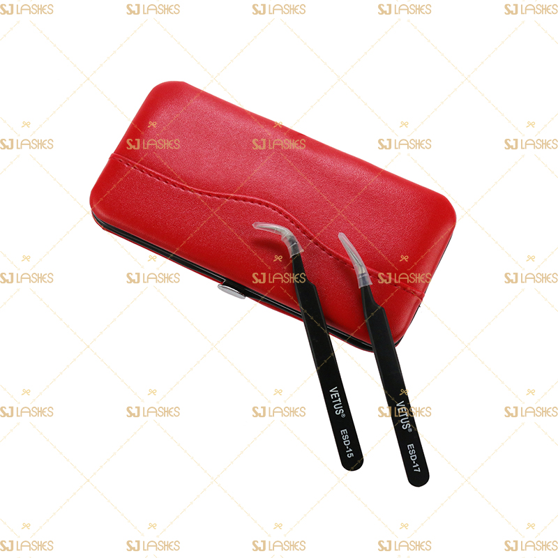 Magetic Leather Eyelash Tweezer Case #TWZF03