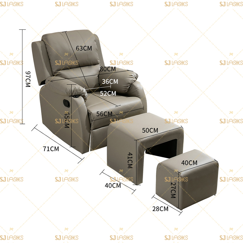 Luxury PU Leather Manaul Push Back Recliner Chair With Foldable Footrest #FPMB02