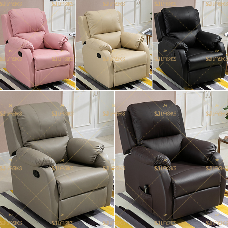 Luxury PU Leather Manaul Push Back Recliner Chair With Foldable Footrest #FPMB02