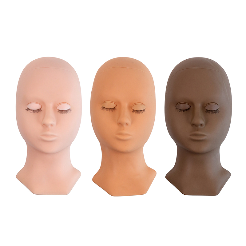 Silicone Mannequin Model Head With Practice False Eyelashes Training Set  #TPMR02