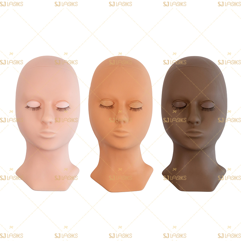 Silicone Mannequin Model Head With Practice False Eyelashes Training Set  #TPMR02