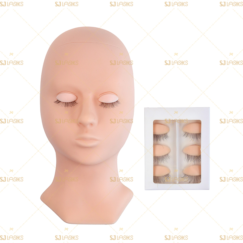 Silicone Mannequin Model Head With Practice False Eyelashes Training Set  #TPMR02