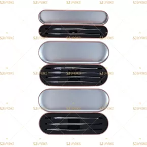 4pcs Classic Stainless Steel Eyelash Extension Tweezers Set