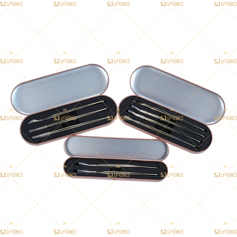 6pcs Professional Glod Eyelash Extension Tweezwes Set