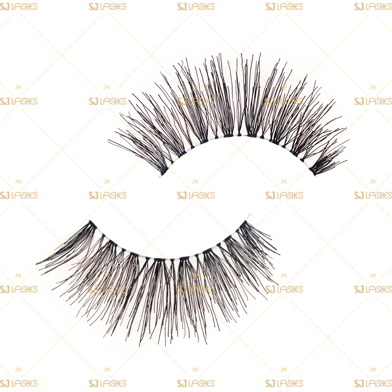 Soft Clear Band Human Hair Lashes #RH10