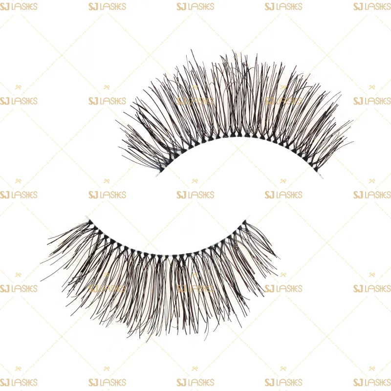 Soft Clear Band Human Hair Lashes #RH22