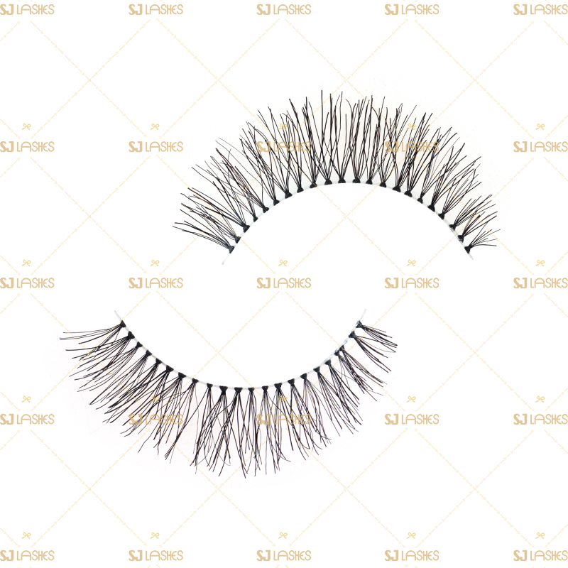 Soft Clear Band Human Hair Lashes #RH23