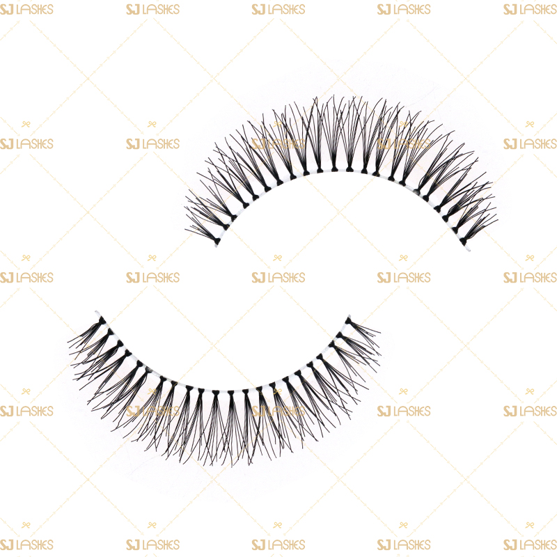 Soft Clear Band Human Hair Lashes #RH26