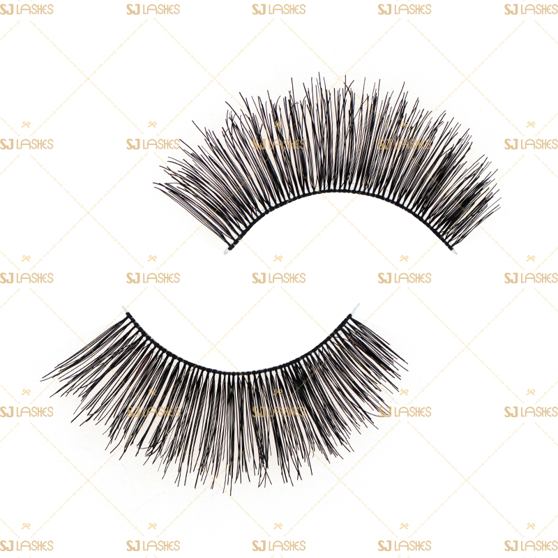 Soft Clear Band Human Hair Lashes #RH33