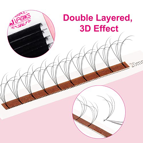 Double-Layered Easy Fanning Lashes with 2 Lengths & 2 Curls Per Line 0.03/0.05/0.07/0.10mm Private Label