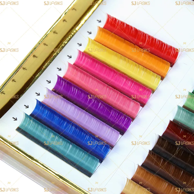Colored Easy Fanned Volume Lashes Made of Korean PBT Fibre