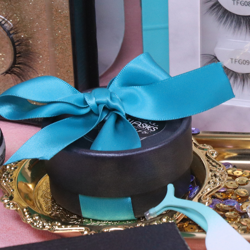 Round Lash Box with Ribbon Private Label #SDY02