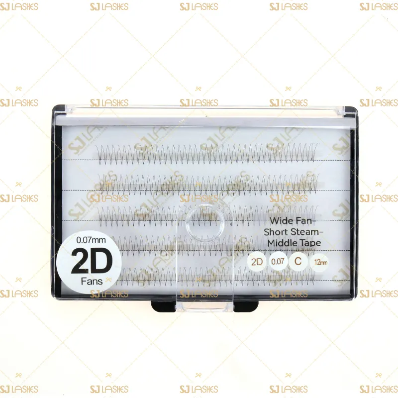 2D Wide Fan Lashes with Short Steam Middle Tape