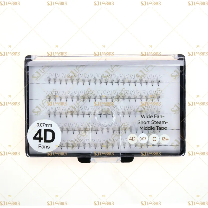4D Wide Fan Lashes with Short Steam Middle Tape
