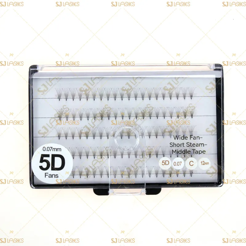 5D Wide Fan Lashes with Short Steam Middle Tape