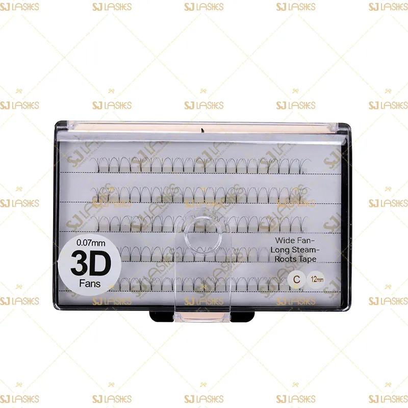 3D Wide Fan Lashes with Long Steam Roots Tape