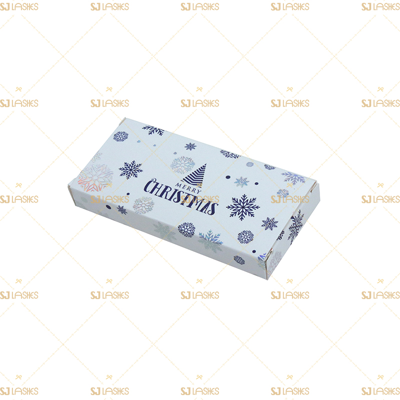 Private Label Christmas Paper Eyelash Box #SJCZ01