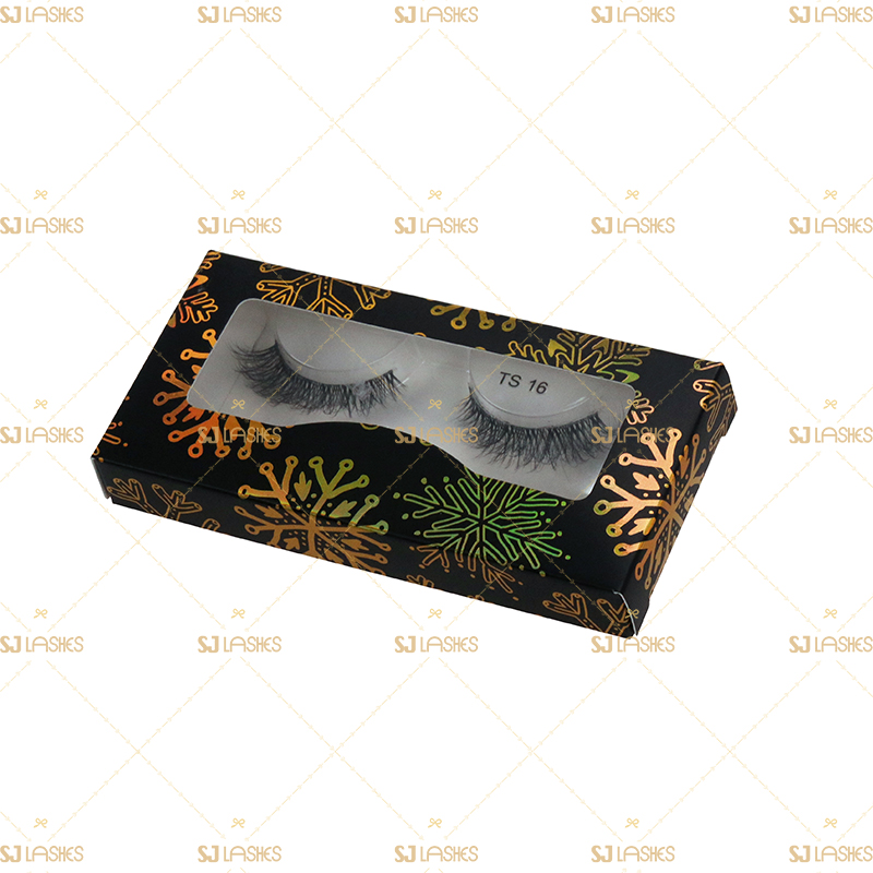 Private Label Christmas Paper Eyelash Box #SJCZ02