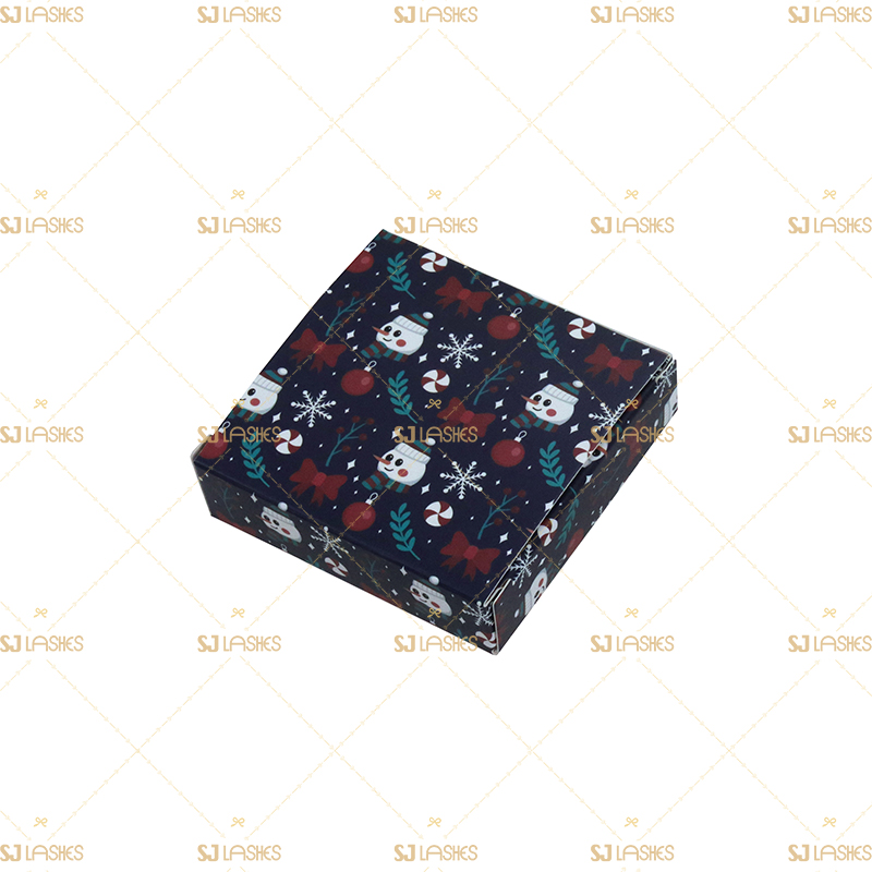 Private Label Christmas Paper Eyelash Box #SJCZ06