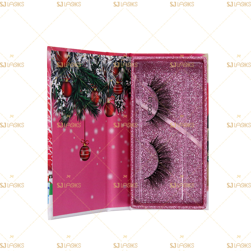 Custom Christmas Magnetic Closure Gift Lash Box #SJCL09