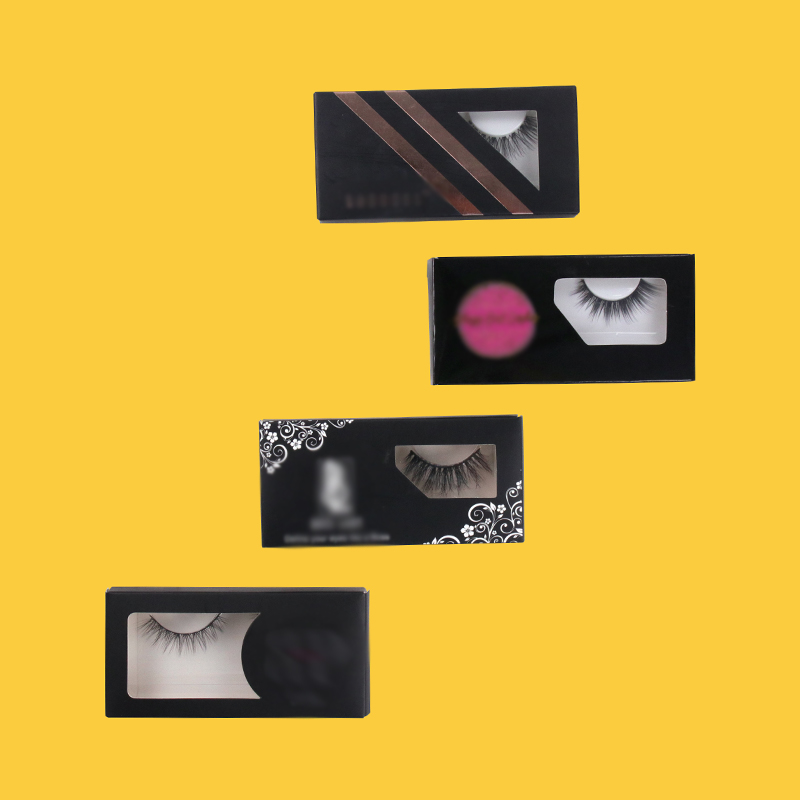 Black Theme Private Label Eyelash Paper Box Examples #SJEZ01