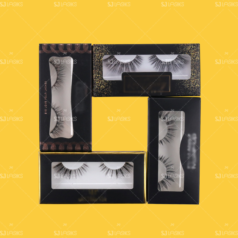 Black Theme Private Label Eyelash Paper Box Examples #SJEZ01
