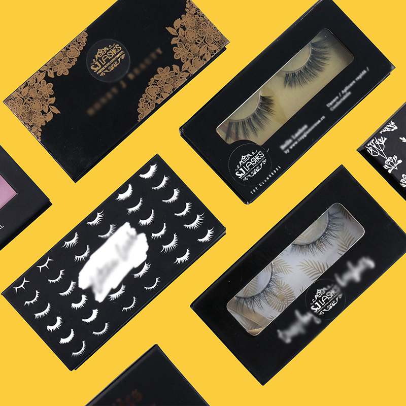 Black Theme Private Label Eyelash Gift Box Examples #SJEL01
