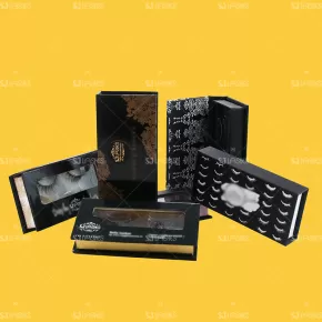 Black Theme Private Label Eyelash Gift Box Examples #SJEL01