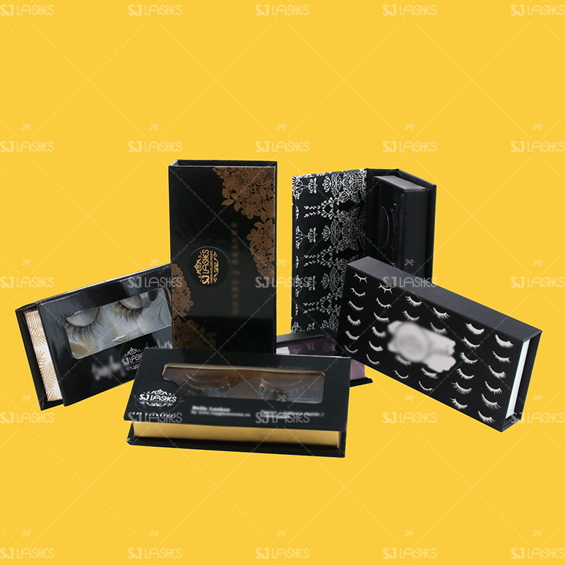 Black Theme Private Label Eyelash Gift Box Examples #SJEL01