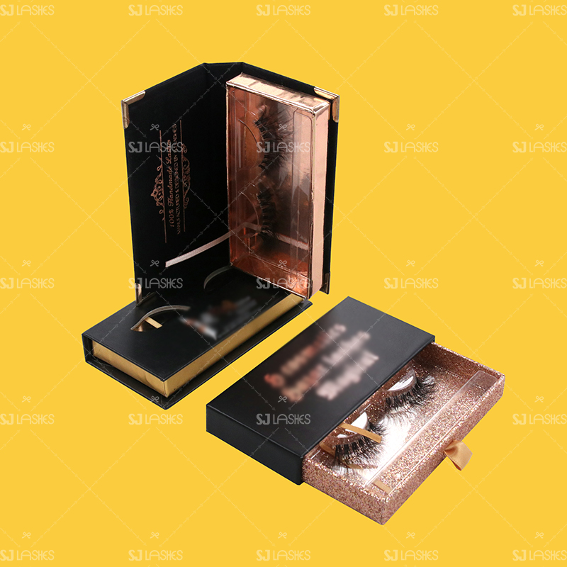 Black Theme Private Label Eyelash Gift Box Examples #SJEL01