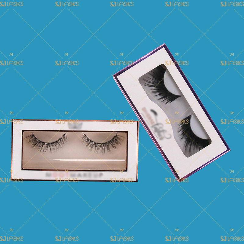 White Theme Private Label Eyelash Paper Box Examples #SJEZ02