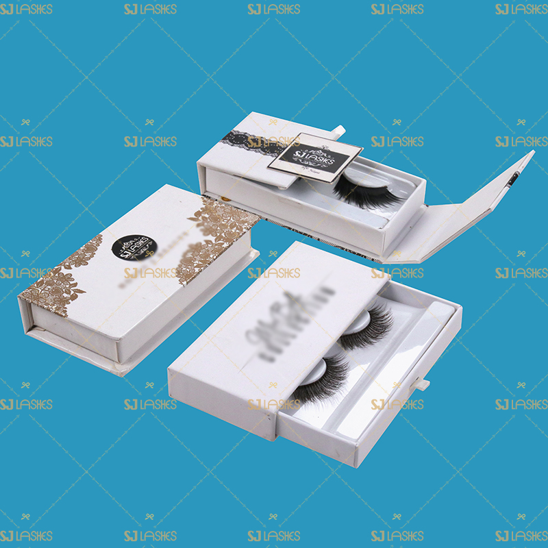 White Theme Private Label Eyelash Gift Box Examples #SJEL02