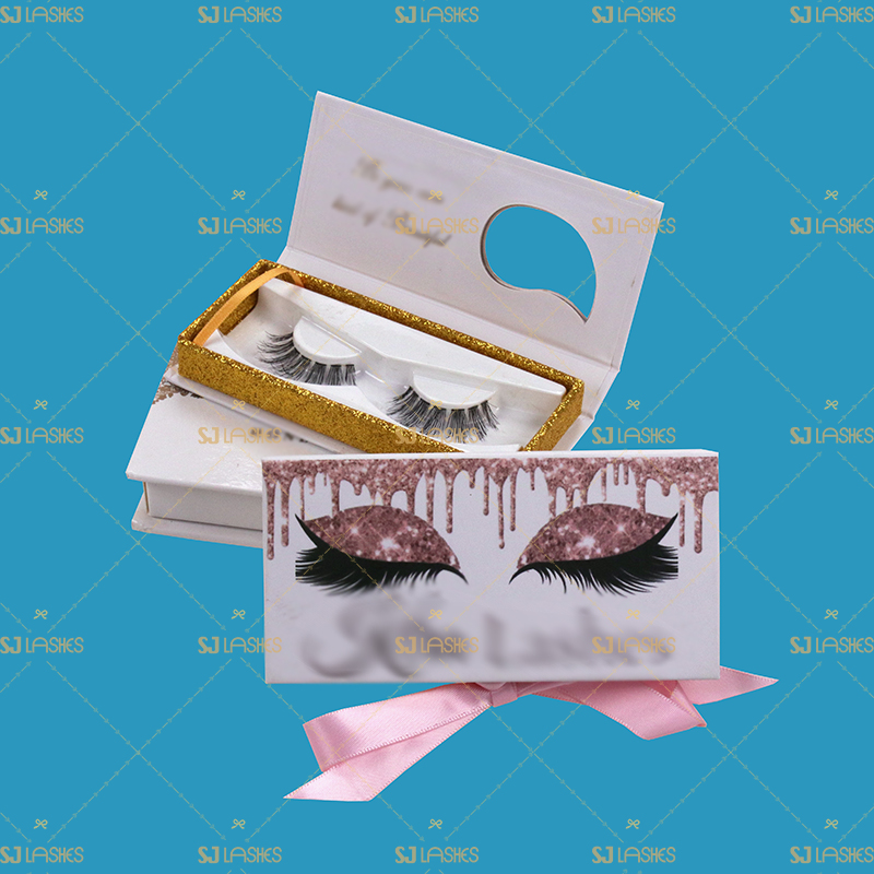 White Theme Private Label Eyelash Gift Box Examples #SJEL02